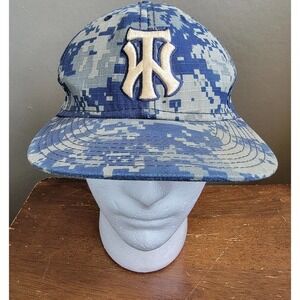 The Game Pro Hat Size 6⅞ Blue Camouflage Baseball Cap‎ TW WT Logo